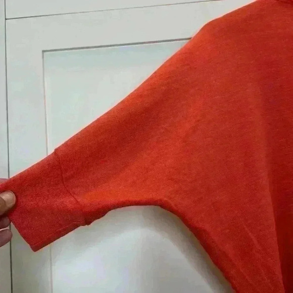 Splendid Crop 3/4 Sleeve Sz: Small Orange Lightweight jersey - Picture 9 of 10